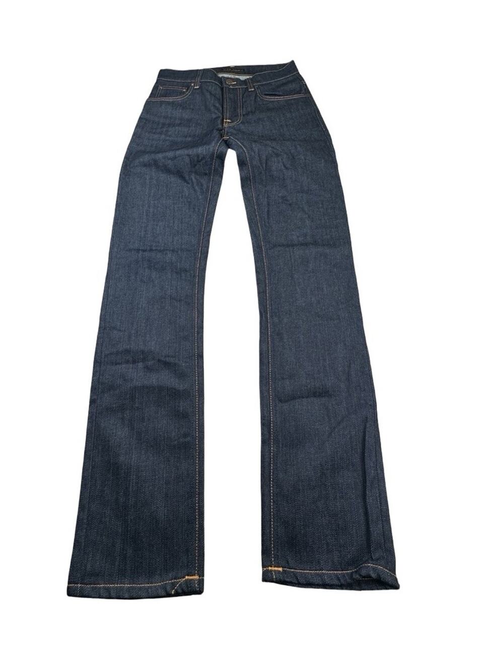 Nudie Jeans Mens 30x32 Grim Tim Dry Open Navy Button Fly 5 Pocket Slim Straight